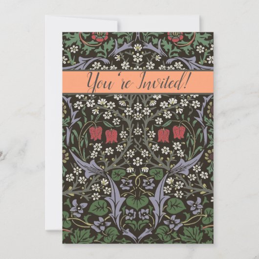 ウィリアムモリスブラックソーンタペストリーフローラ 招待状 (正面)