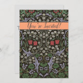 ウィリアムモリスブラックソーンタペストリーフローラ 招待状 (正面/裏面)