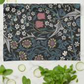 ウィリアムモリスブラックソーンフローラアールヌーボー キッチンタオル (折り畳み)