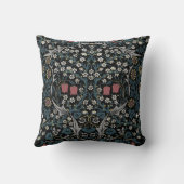 ウィリアムモリスブラックソーンフローラアールヌーボー クッション (裏面)