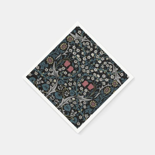 ウィリアムモリスブラックソーンフローラアールヌーボー スタンダードカクテルナプキン (角)