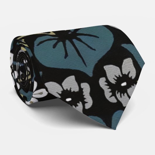 ウィリアムモリスブラックソーンフローラアールヌーボー ネクタイ (ロール)