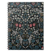 ウィリアムモリスブラックソーンフローラアールヌーボー ノートブック (正面)