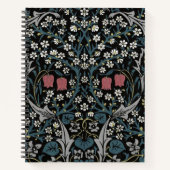 ウィリアムモリスブラックソーンフローラアールヌーボー ノートブック (正面)