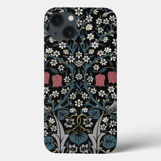 ウィリアムモリスブラックソーンフローラアールヌーボー Case-Mate iPhoneケース (裏面)