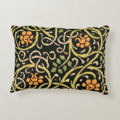 ウィリアムモリスブラックフローラアートプリントデザイン アクセントクッション (裏面)
