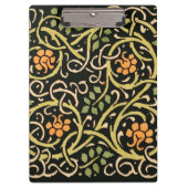 ウィリアムモリスブラックフローラアートプリントデザイン クリップボード (正面)