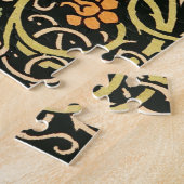 ウィリアムモリスブラックフローラアートプリントデザイン ジグソーパズル (側面)