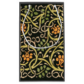 ウィリアムモリスブラックフローラアートプリントデザイン スモールペーパーバッグ (裏面)