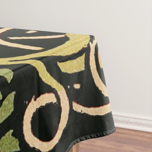 ウィリアムモリスブラックフローラアートプリントデザイン テーブルクロス (インサイチュ)