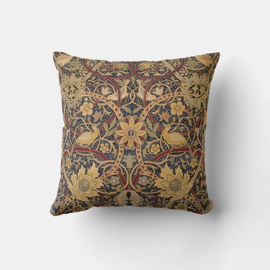 ウィリアムモリスブルズウッドタフェイクペストリー クッション (裏面)