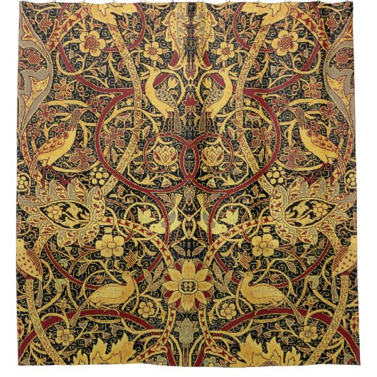 ウィリアムモリスブルズウッドタフェイクペストリー シャワーカーテン (正面)