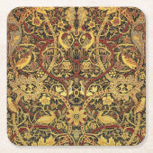 ウィリアムモリスブルズウッドタフェイクペストリー スクエアペーパーコースター (正面)