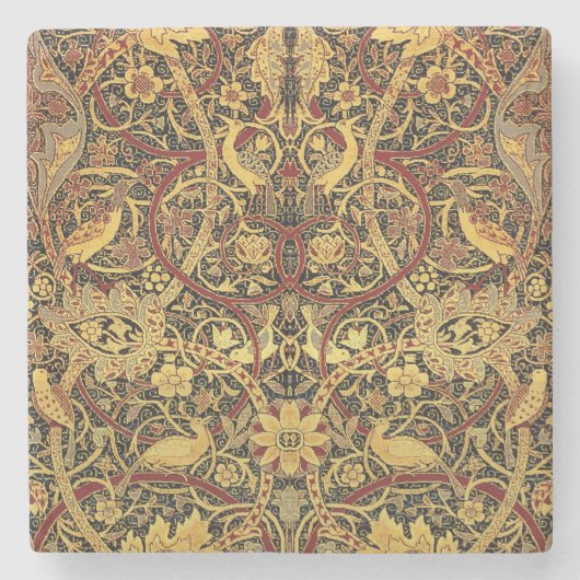 ウィリアムモリスブルズウッドタフェイクペストリー ストーンコースター (正面)