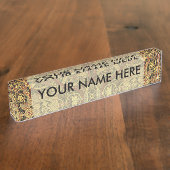 ウィリアムモリスブルズウッドタフェイクペストリー デスクネームプレート (側面)