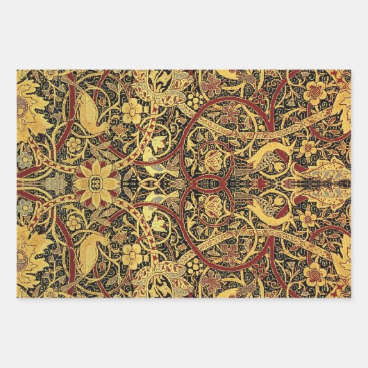 ウィリアムモリスブルズウッドタフェイクペストリー ラッピングペーパーシート (正面)