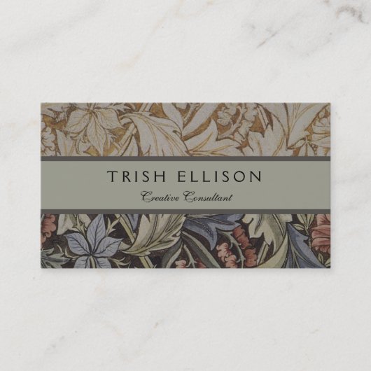 ウィリアムモリスブルーベルタペストリーデザイン 名刺 (正面)