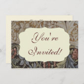 ウィリアムモリスブルーベルタペストリーデザイン 招待状 (正面/裏面)