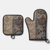 ウィリアムモリスブルーベルタペストリーデザイン 鍋つかみ&鍋敷きセット (正面)