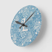 ウィリアムモリスブルーマリゴルドモノグラム1 ラウンド壁時計 (傾斜)