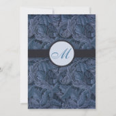 ウィリアムモリスブルー葉結婚式招待状 招待状 (裏面)