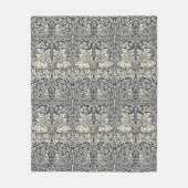 ウィリアムモリスブレールラビットヴィンテージブルーパターン フリースブランケット (正面)