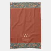 ウィリアムモリスホランドパークラストレッドパーソナライズされた キッチンタオル (縦)