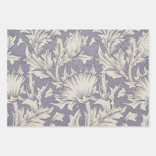 ウィリアムモリスホルンポピークラシックフローラ ラッピングペーパーシート (正面)