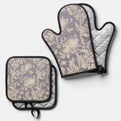 ウィリアムモリスホルンポピークラシックフローラ 鍋つかみ&鍋敷きセット (正面/裏面)