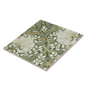 ウィリアムモリスホワイトグリーンパンペネルヴィンテージセラム タイル (側面)