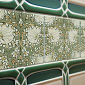 ウィリアムモリスホワイトグリーンパンペネルヴィンテージ タイル