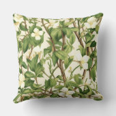 ウィリアムモリスホワイトグリーンフローラ宗教引用文 クッション (裏面)