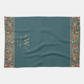 ウィリアムモリスホーランドパークティール(緑がかった色)ブカスタマイズルー キッチンタオル (横)