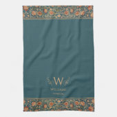 ウィリアムモリスホーランドパークティール(緑がかった色)ブカスタマイズルー キッチンタオル (縦)