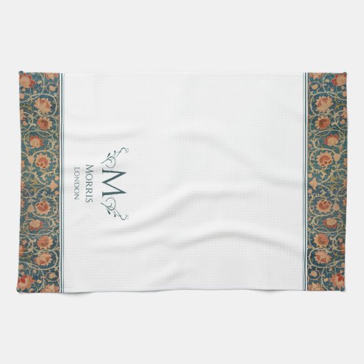 ウィリアムモリスホーランドパークブルー&ホワイトカスタム キッチンタオル (横)
