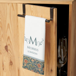 ウィリアムモリスホーランドパークブルー&ホワイトカスタム キッチンタオル