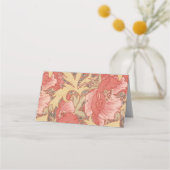 ウィリアムモリスポピーフローラアールヌーボーパターン プレイスカード (正面)