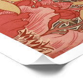 ウィリアムモリスポピーフローラアールヌーボーパターン ポスター (コーナー)