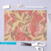 ウィリアムモリスポピーフローラアールヌーボーパターン 薄葉紙 (クラフト)