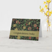 ウィリアムモリスポメグラナートクラシックフルーツ カード (黄色い花)