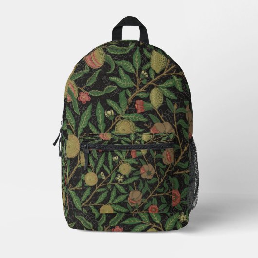 ウィリアムモリスポメグラナートクラシックフルーツ プリントバックパック (正面)