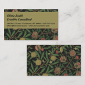 ウィリアムモリスポメグラナートクラシックフルーツ 名刺 (正面/裏面)