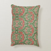 ウィリアムモリスマイカエルマスデイジーフラワーズピンクグリーン アクセントクッション (裏面(縦))