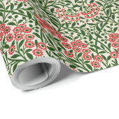 ウィリアムモリスマイカエルマスデイジーフラワーズピンクグリーン ラッピングペーパー (ロールコーナー)