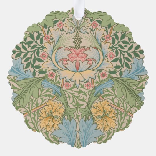 ウィリアムモリスマートルフラワーフローラ植物学 オーナメントカード (裏面)