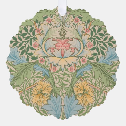 ウィリアムモリスマートルフラワーフローラ植物学 オーナメントカード (正面)
