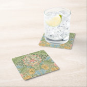 ウィリアムモリスマートルフラワーフローラ植物学 スクエアペーパーコースター (インサイチュ)
