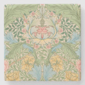 ウィリアムモリスマートルフラワーフローラ植物学 ストーンコースター (正面)