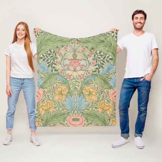 ウィリアムモリスマートルフラワーフローラ植物学 フリースブランケット (インサイチュ)