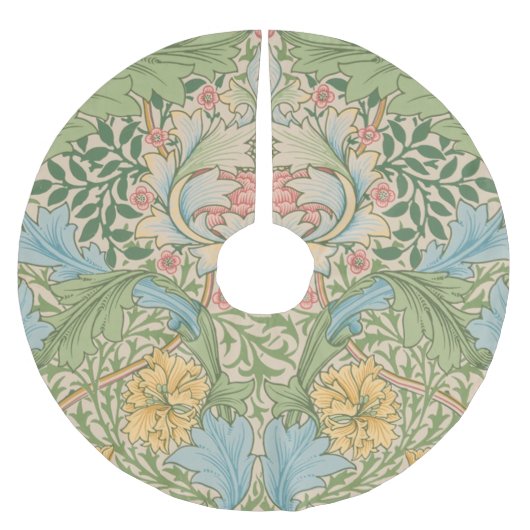 ウィリアムモリスマートルフラワーフローラ植物学 ブラッシュドポリエステルツリースカート (正面)